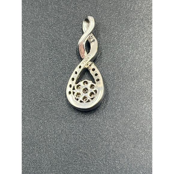 Zales Jewelers Vintage  Sterling
Silver Diamond Infinity Drop Pendant Slide - Picture 7 of 9